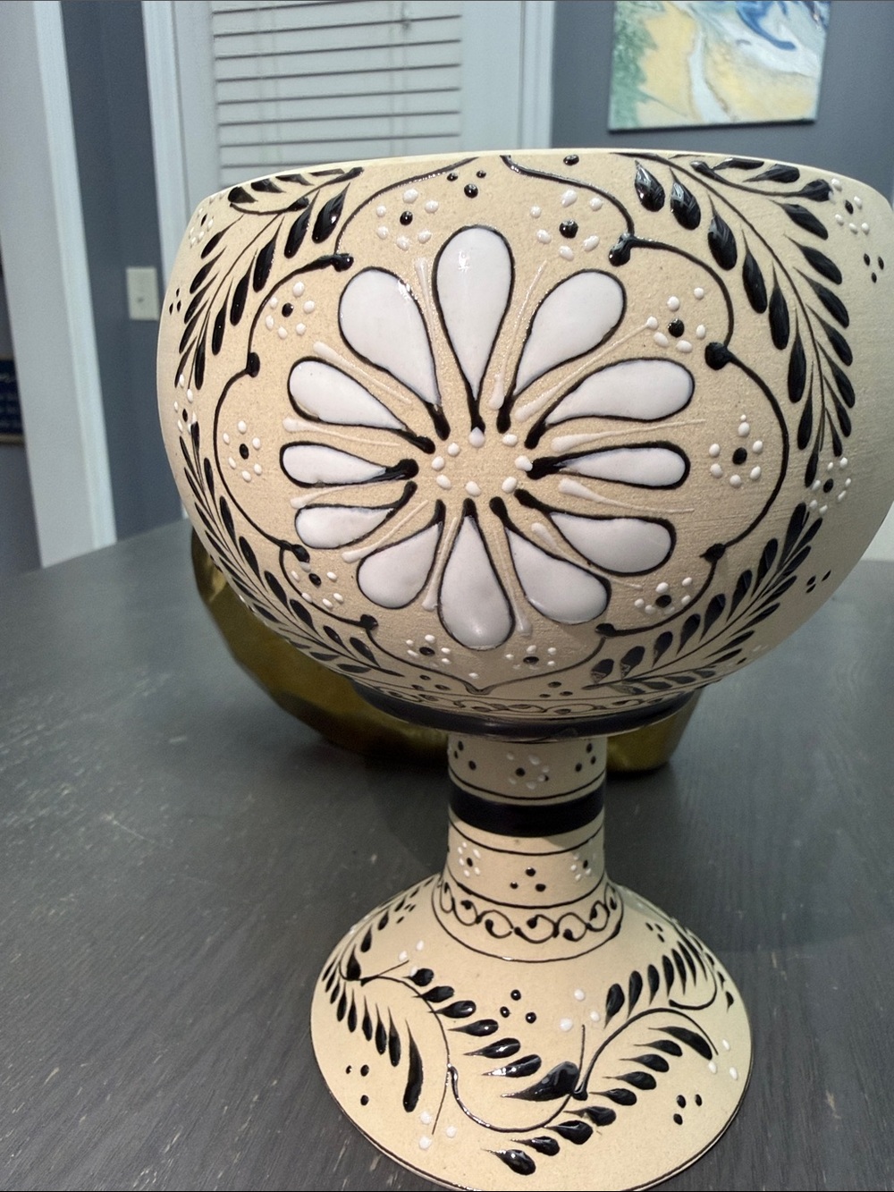 Handcrafted Upcycled Grand Mayan Tequila Goblet | Artisan Ceramic Drinkware